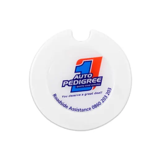 Round License Disc With Sticker - White